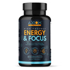 Axiom Nutrition Energy and Focus - Extra Strength 200mg Caffeine and Lions Mane Mushroom Supplement, 60 Capsules - with Alpha GPC, L-Theanine, L-Tyrosine to Support Brain Function and Concentration