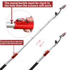 GARTOL Pruner for Garden, Cut Upto 1 Inch & Hold Telescopic Pole Pruner, Fruit Picker with Rotating Blade Head, Lightweight Aluminum Extendable Handle for Tree Branch Cutter, 6.23-10.5 FT, Silver