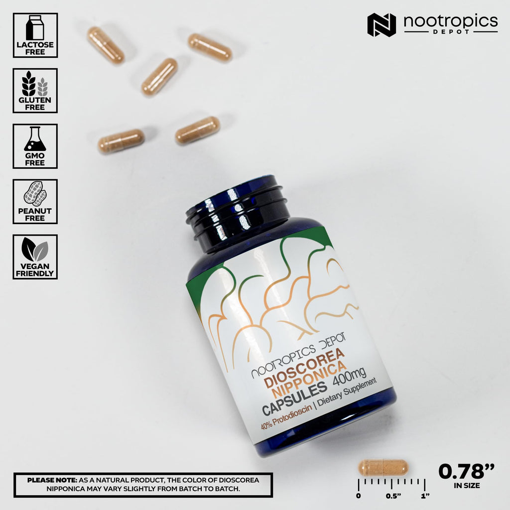 Nootropics Depot Dioscorea nipponica Capsules | 400mg | 40% Protodioscin | Wild Yam | 60 Count