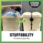 Blazer Brand Strong Strap Lid Lock for 32–96 Gallon Garbage Cans (1 Starter Kit) Long Lasting, No Tools Required, Stretch to Latch, Mitigate Pests, Wind, Overflow, and Spillage