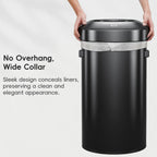 EKO Urban 32 Gallon Round Black Stainless Steel Open Top Waste Bin, Tall Commercial Trash Can for Indoor/Outdoor, Extra Large Metal Garbage Bin for Office, Restaurant, Restroom,120L