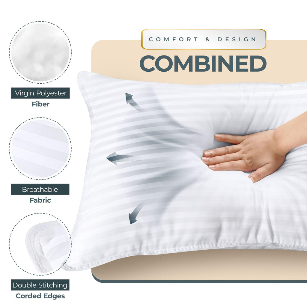 Utopia Bedding Bed Pillows for Sleeping King Size (White), Set of 2, Down Alternative Pillow for Sleeping, Cooling Hotel Quality Pillow Set for Back, Stomach or Side Sleepers