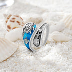 Spoon Rings for Women 925 Sterling Silver Turtle Ocean Sunflower Adjustable Thumb Ring Celtic Knot Vintage Finger Open Spoon Rings Jewelry
