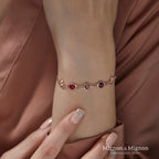 Birthstone Bracelets for Women, Custom Birthstone Bracelet with Gem Chain