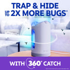 Zevo MAX Bug Catcher & Fly Trap for Indoors - Flying Insect Trap for Gnats, House & Fruit Flies - Use in Any Room - No-Mess Disposal (2 Plug in Bases & 4 Cartridges)