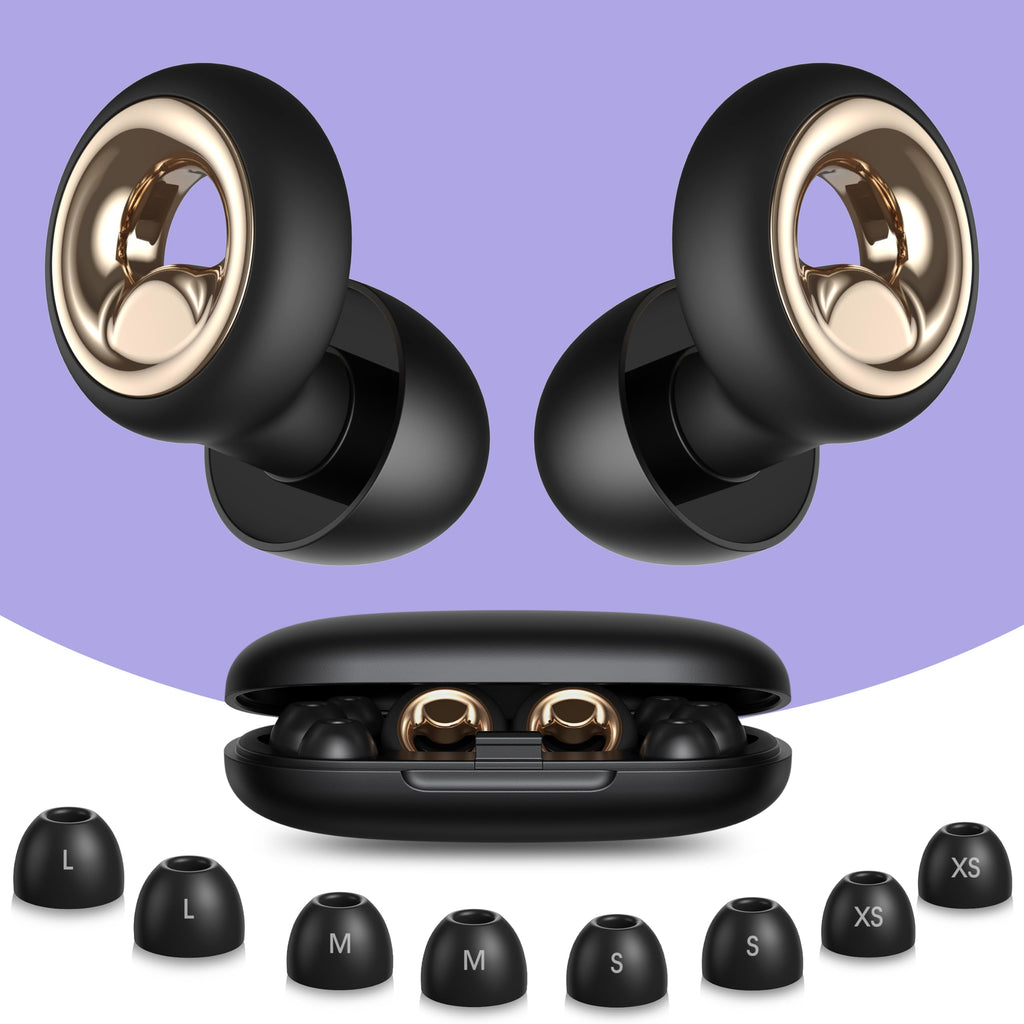 Vosaf 50dB Ear Plugs for Sleeping Noise Cancelling, Reusable Earplugs for Noise Reduction with 8 Ear Tips, Silicone Hearing Protection Ear Plugs for Work, Travel (Carbon)