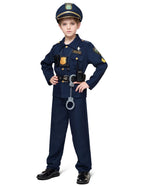 JOYIN Toy Halloween Toddler Police Costume, Police Officer Costume for Boys, Kids Cop Outfit with Toy Accessories for Unisex Halloween Pretend Roleplay, Themed Party (Small, 5-7 yrs)