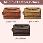 Personalized Toiletry Bag for Men, Gifts for Men, Christmas, Custom Leather Travel Shave Kit Cosmetic Hygiene Bag, Engraved Pattern Text, Ideal for Him, Dad, Groomsmen, Birthday, Anniversary, Father