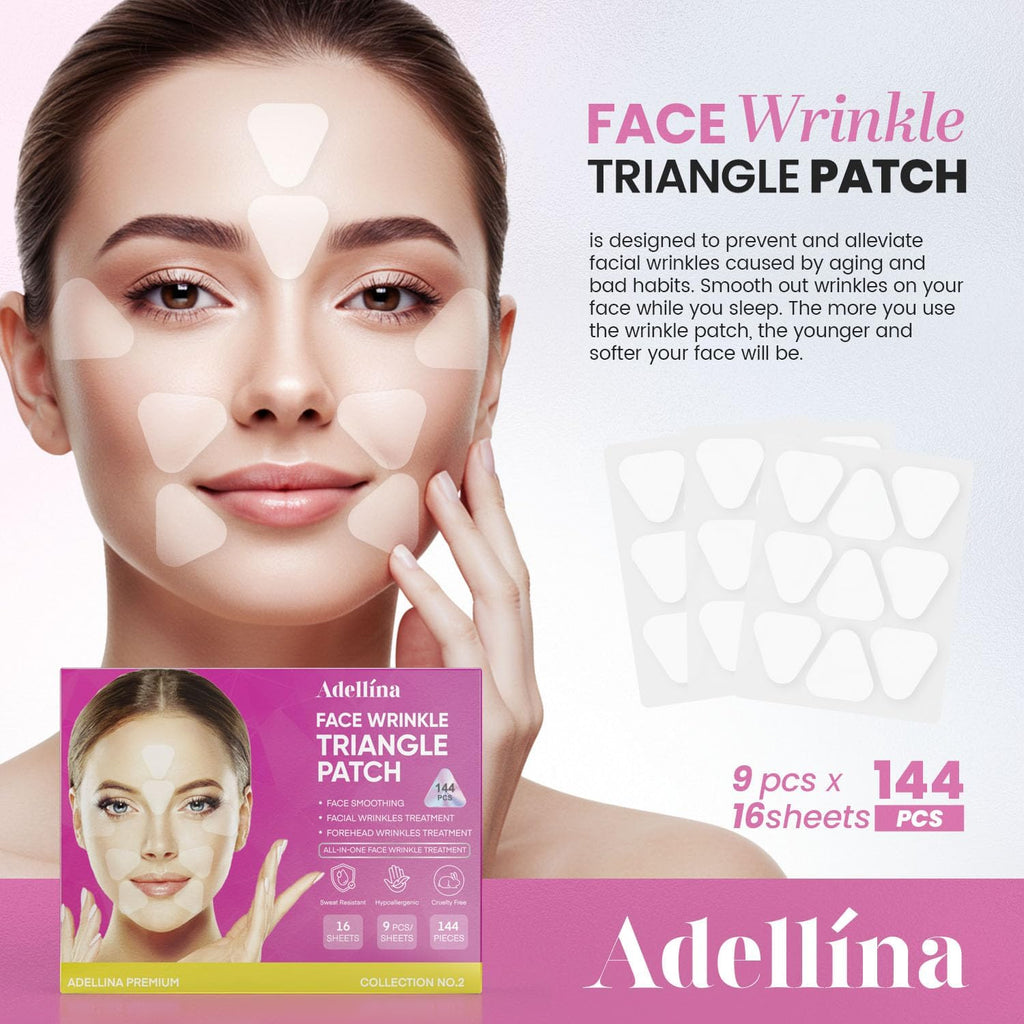 Adellina New Anti Facial Wrinkle Patches: Anti Wrinkle Patches Overnight - Smile Line Pathces - Facial Wrinkle Patche for Forehead, Smile Line, Under Eyes (1 Count (Pack of 144))