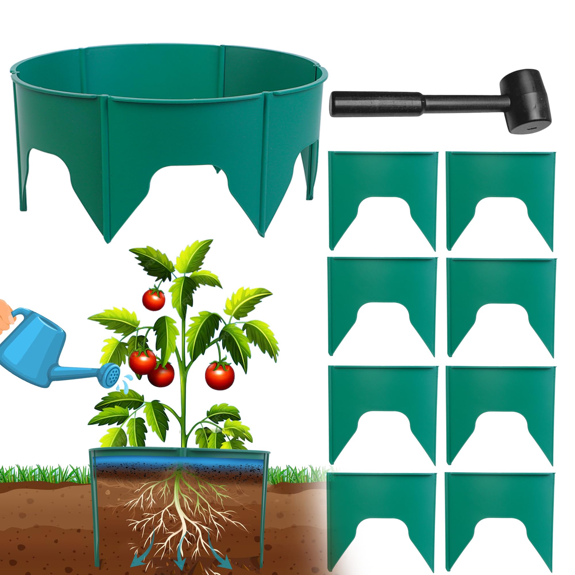 24Pcs Planting Grow Rings for Outdoor Plants, Diameter Range 8.2-15.7 Inch