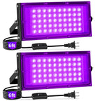 YAYIT 50W Black Lights LED with Switch+Plug, IP66 Waterproof, 2 Pack