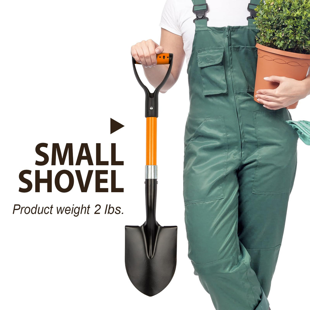 Small Garden Shovel Mini Kids Digging Shovel with Overall Length 28 inches Shovel for Digging, Beach Shovels. Gardening Tools with D-Handel