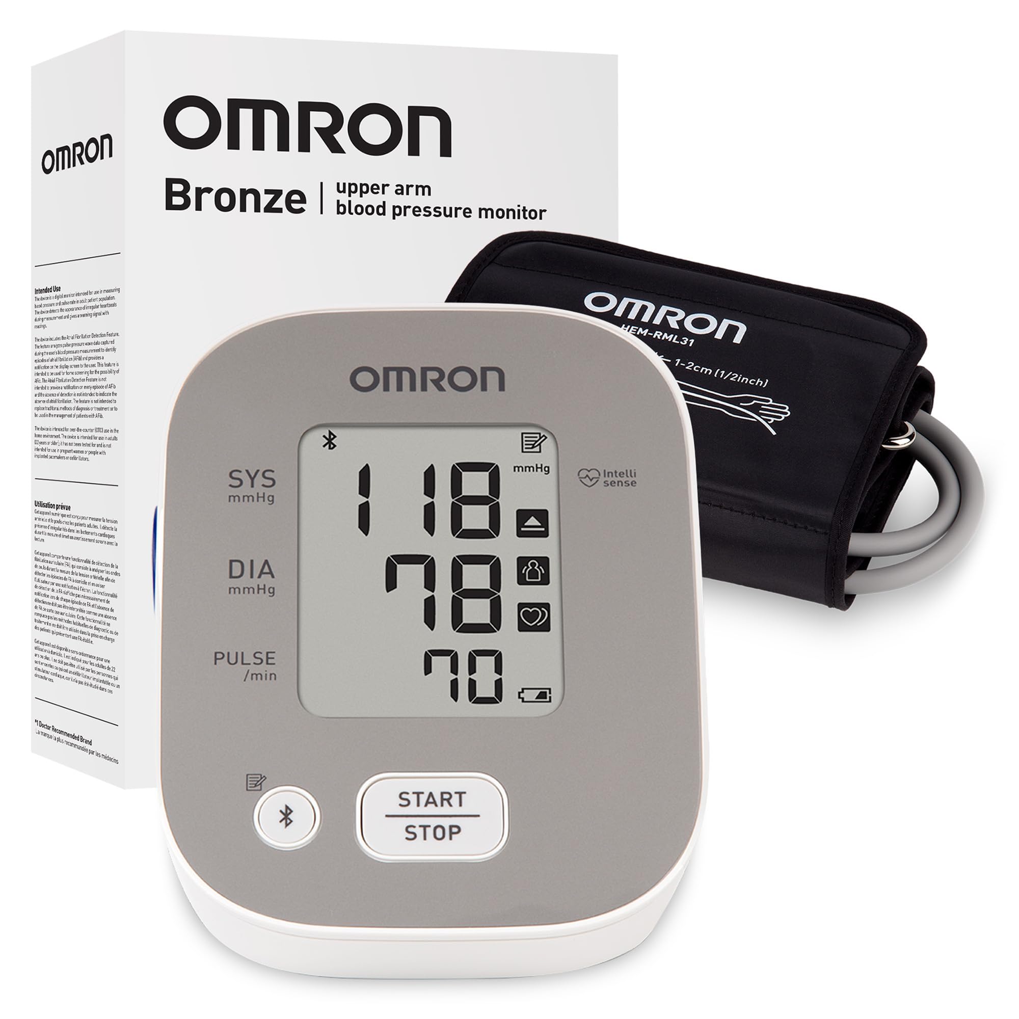 OMRON Bronze Blood Pressure Monitor for Home Use & Upper Arm Blood Pressure Cuff - #1 Doctor & Pharmacist Recommended Brand - Clinically Validated - Connect App