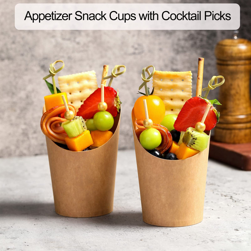 Disposable Charcuterie Cups 60 PCS with 200PCS Sticks and 60PCS Bags