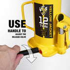 YELLOW JACKET 12 Ton Muti-Directional Welded Bottle Jack (24,000lb), Horizontal Bottle Jacks Use for Car, Pickup, Truck, RV, Auto Repair, Hydraulic Bottle Jack, Yellow