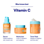Bliss Vitamin C + Tri-Peptide Bright Idea Serum – 15% Brightening + Barrier Boost Complex for Radiant, Firm Skin – Anti-Aging Face Serum Boosts Collagen & Elasticity - 1 fl oz