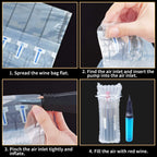 Wine Bottle Travel Protector Bags, Conilly 50 Packs Inflatable Air Column Packaging Bubble Bag with Free Inflator Pump, Reusable Wine Bottle Protector,Safe Choice for wine Transportation