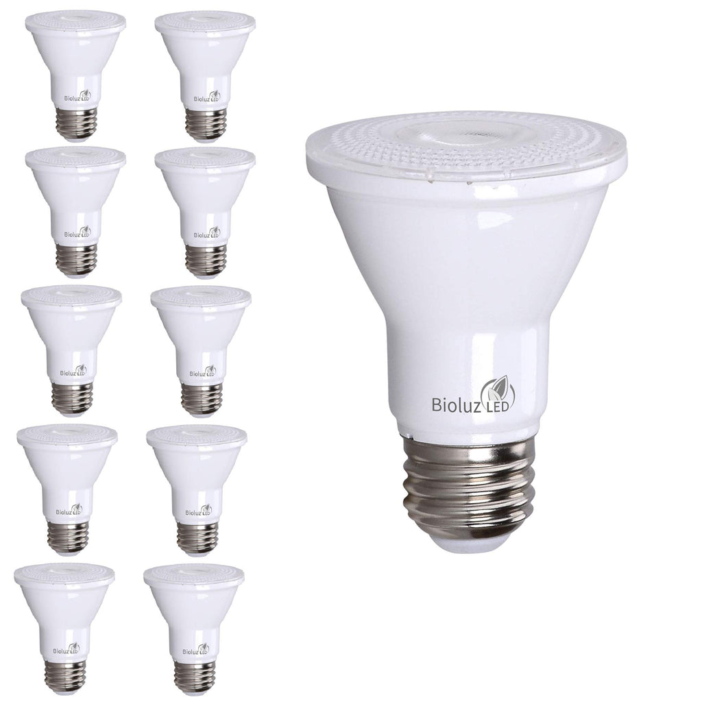 Bioluz LED PAR20 5000K Daylight LED Bulbs, 90 CRI, Dimmable LED Light Bulb, 5.5W = 75W Replacement, E26 Standard Base, 40° Beam Angle, UL Listed, Dimmable Light Bulbs, Incandescent Light Bulbs, 10Pk