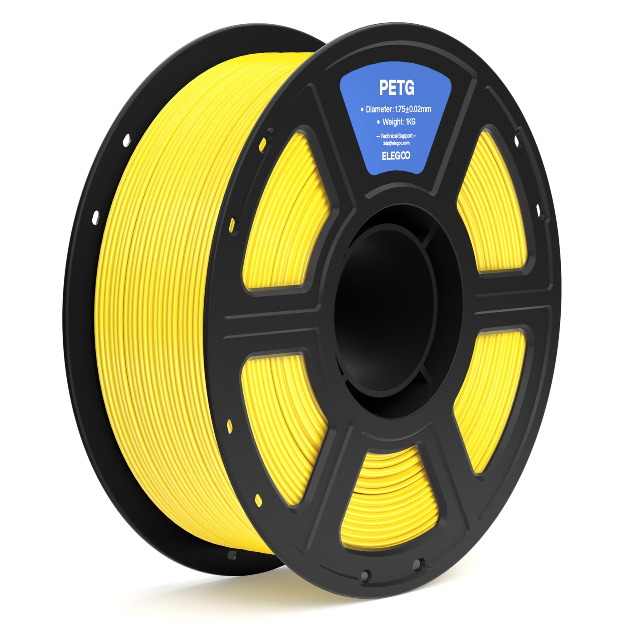 ELEGOO PETG Filament 1.75mm Yellow 1KG, 3D Printer Filament Dimensional Accuracy +/- 0.02 mm, 1kg Spool(2.2lbs) Fits for Most FDM 3D Printers