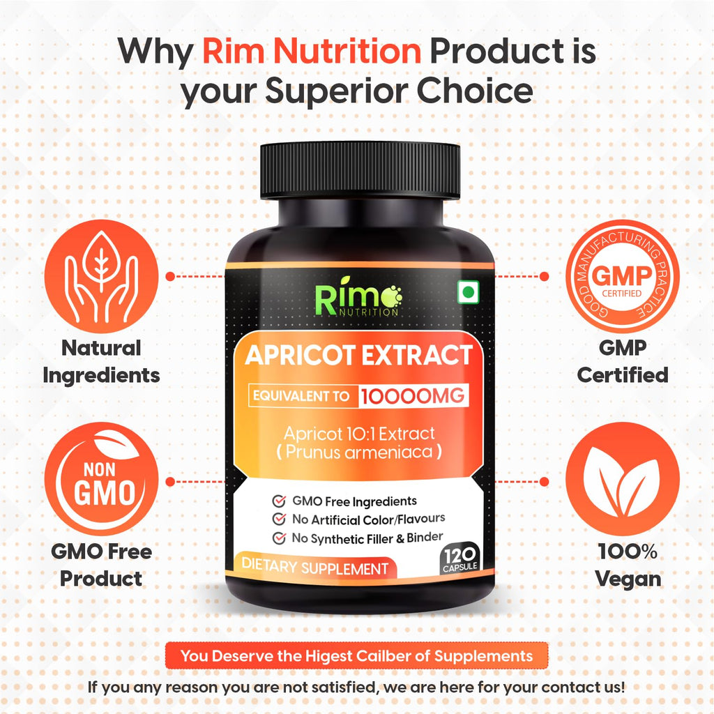 Rimo Nutrition Apricot Capsules (120 Capsules) (Pack of 1)