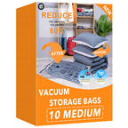 GONGSHI Vacuum Storage Bags for Clothing, 10-Pack, Medium