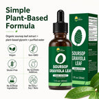 Organic Soursop Graviola Leaf Extract Liquid Drops | Pure Soursop Bitters Liquid for Immune Support | GMP Certified, Vegan, Non-GMO, Gluten Free | 1 Fl Oz