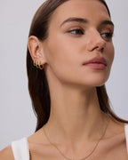 PAVOI Dainty Classic Huggie, Yellow Gold, Size 12mm, 14mm, 16mm