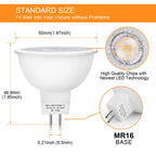 Mlambert 48 Pack MR16 LED Bulbs 50W Halogen Equivalent,2700K Warm White,5W GU5.3 MR16 12V Spotlight Bulb,Non-Dimmable,45° Beam Angle for Landscape