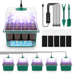 BlumWay Self-Watering Seed Starter Tray with Grow Light, 5 Pack 60 Cells