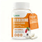 Organic Berberine Supplement-Berberine with Ceylon Cinnamon, Bitter Melon & Green Tea Extract, Supports Cholesterol Health & Immune Function. Third-Party Tested(Made & Tested in USA)-90 Capsules