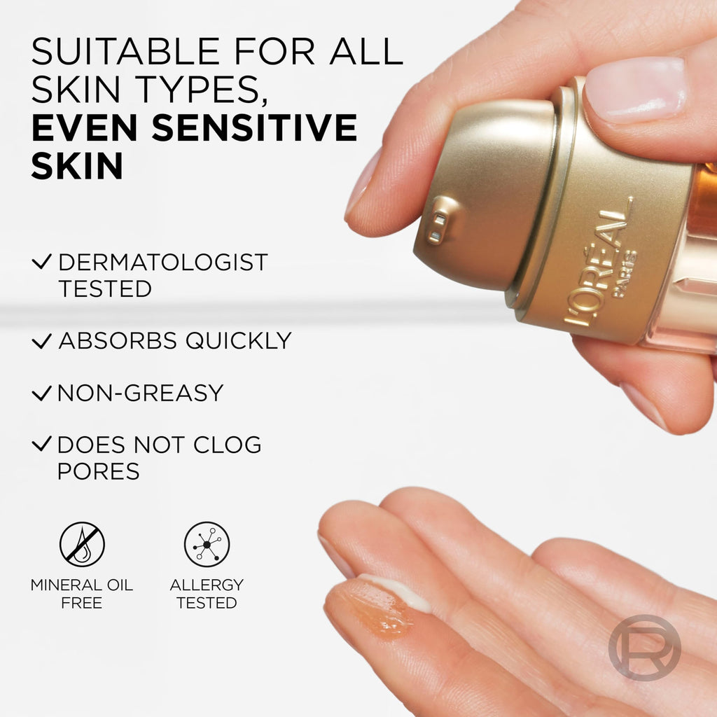 L'Oreal Paris Age Perfect Serum Le Duo, Brightening, Firming and Anti-Aging Serum for Face with Collagen Peptide, Vitamin C and B3, 1 fl oz + Sample