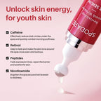 SPODARE Caffeine & Retinol Eye Serum for Dark Circles, Puffiness and Wrinkles, Under Eye Cream with Hyaluronic Acid, Niacinamide & Peptides, Roller Serum with 360°Massage Ball - 0.5 fl. oz