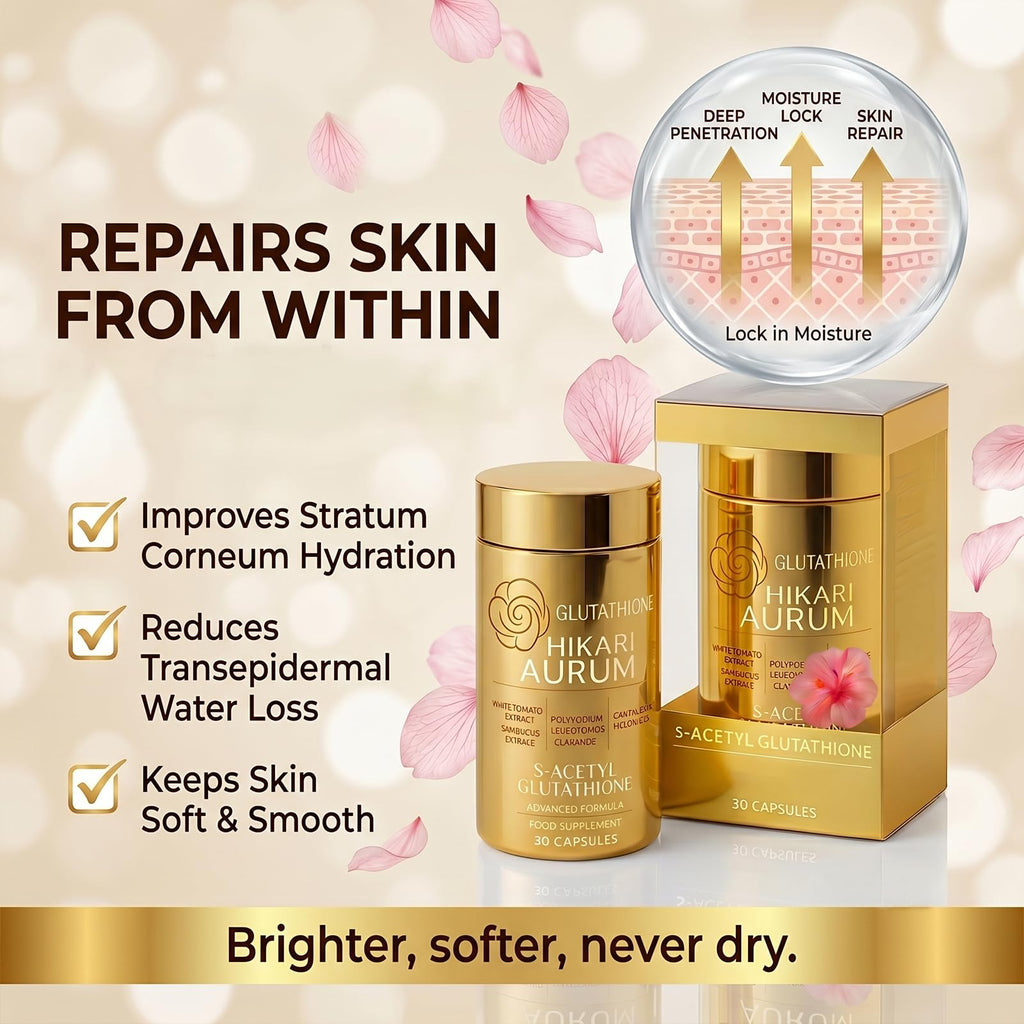 Hikari Aurum Glutathione Capsule, Aurum Hikari Premium Glutathione - 30 Capsules