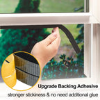 High Density Foam Tape Air Conditioner Window Seal, 1x1 Inch Thick Foam Stripe with Adhesive for Window AC Insulation, Weather Stripping for Doors and Windows Insulation, AC Foam Tape, Black