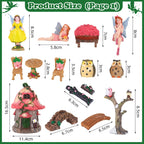 HIYZI 93 Pcs Fairy Garden Accessories Miniature House Figurines Kit