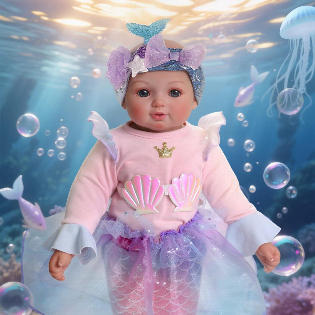 BABESIDE 15 Inch Mermaid Baby Doll Girl with Removable Set and Accessories