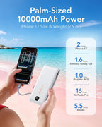 VEEKTOMX Portable Charger with Built-in Cables and AC Wall Plug, 10000mAh