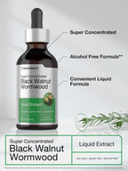 Horbäach Black Walnut Hull Wormwood Extract Tincture | 2 fl oz | Alcohol Free Liquid | Vegetarian, Non-GMO & Gluten Free Supplement
