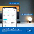 TP-Link Tapo Smart Plug Mini, Matter Compatible, Compatible with Alexa, Google Home & Samsung SmartThings, Energy Monitoring, 15A, UL Certified, 2.4G Wi-Fi Only, Tapo P110M(2-Pack)