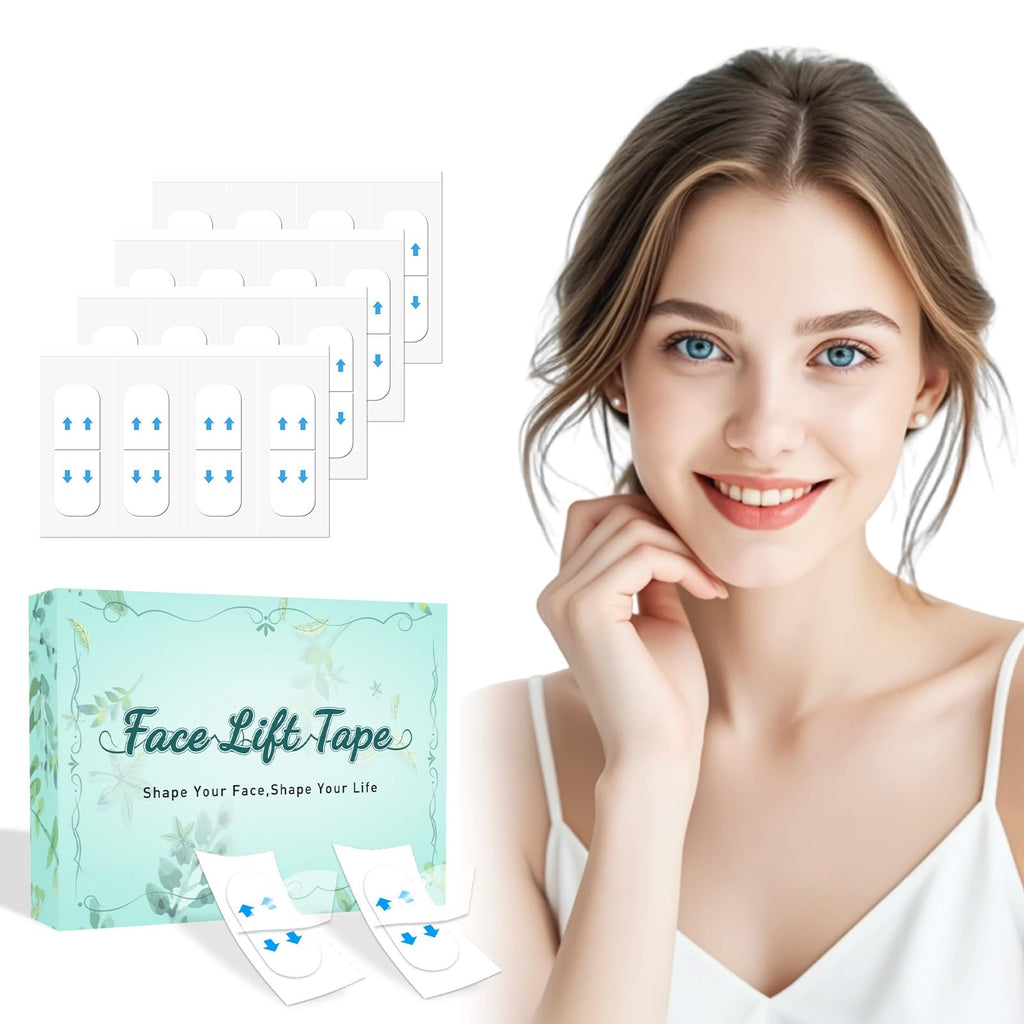 Face Lift Tape,Face Neck Tape Lifting Invisible,256pcs Instant Facelift Tape for Facial,Turkey Neck Jowls,Eyes Loose Skin,Double Chin,Wrinkles,Sagging Skin Tightening,V-Edge Face Necks Less Strip