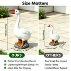 RiKoDaM Large Porch Goose Statue,Resin Front Porch Goose Decor,20In,White