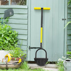 Byhagern Professional Edge Lawn Tool, Heavy Duty Steel Half Moon & Saw-Tooth Blade for Clean Borders, Long Handle Reduces Back Strain, Manual Edger Ideal for Garden Edges, Sidewalks, Flower Beds