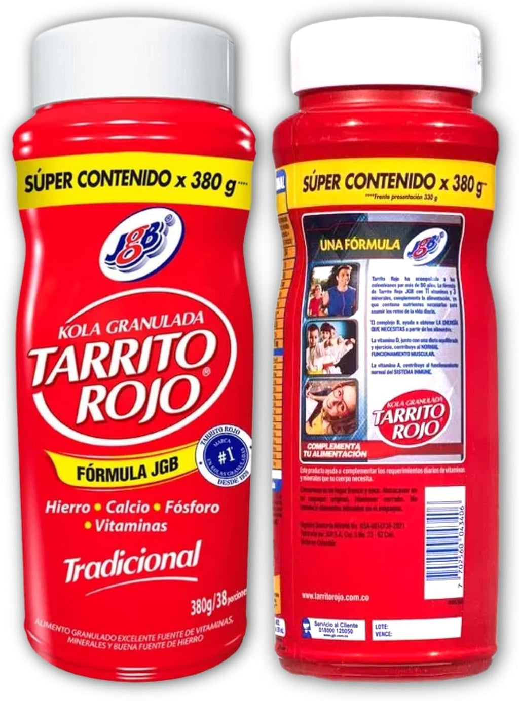Yahve - Kola Granulada Tradicional Sabor Tradicional 0- Pack de 2 Tarrito Rojo de 330 gramos - Mejorar el bienestar y la nutrición de tu Cuerpo - Suplemento Multivitamínico - Despensa Colombiana
