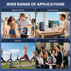 Bluetooth Speaker with 2 Wireless Microphones - Big Party Speaker for Adults Kids Karaoke with Lights - Portable Rechargeable Support TWS/AUX/USB/TF Card for Home Party Gift Floorstanding Speaker