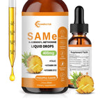 Liquid SAM E Drops, 2 Fl Oz,SAM-E(SAMe) Supplement 400MG S-Adenosyl-L-Methionine with Vitamin B6,B12,Folate,Joint Support & Liver Health，Pineapple Flavor,98% Absorption &Better Bioavailability,0 Sugar