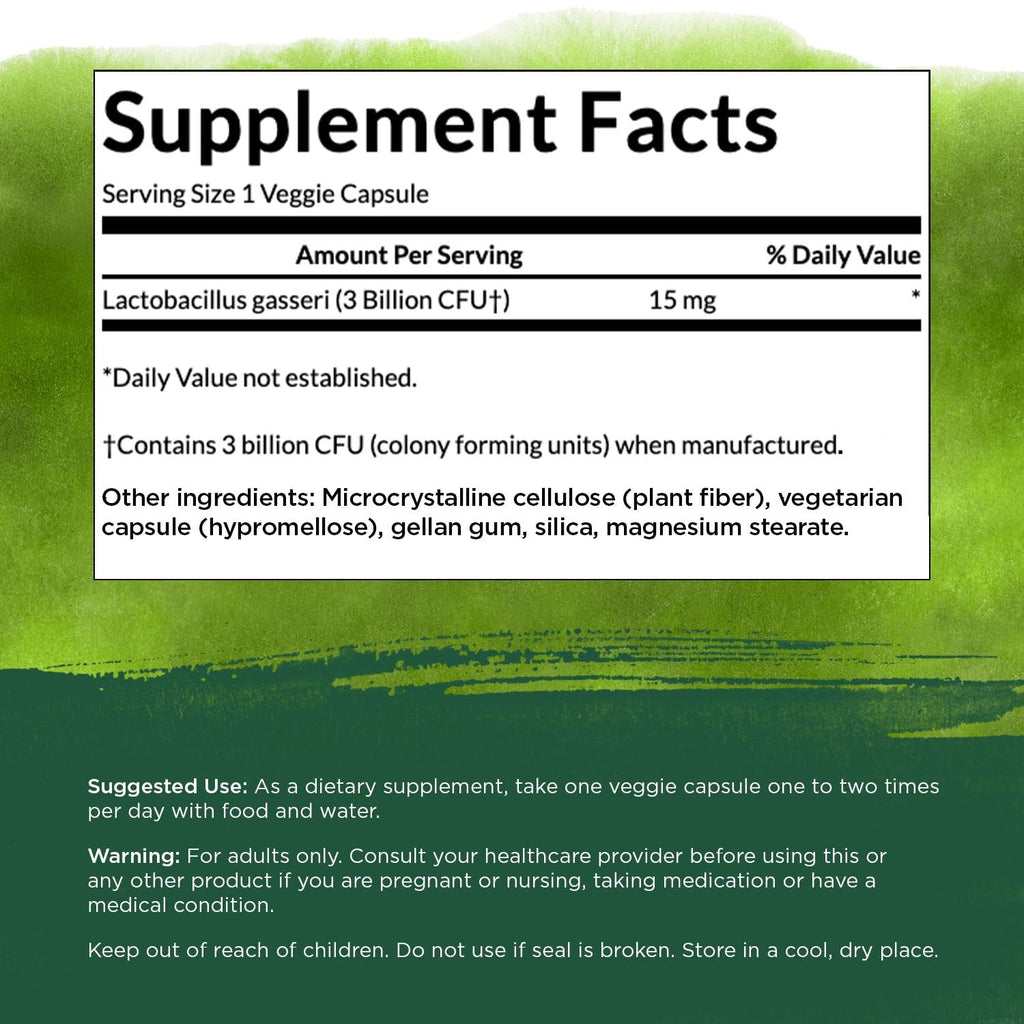 Swanson Lactobacillus Gasseri - Vegan Probiotic Supplement - Supports Energy Metabolism & Gut Health* - No Refrigeration Required - 60 Veggie Capsules