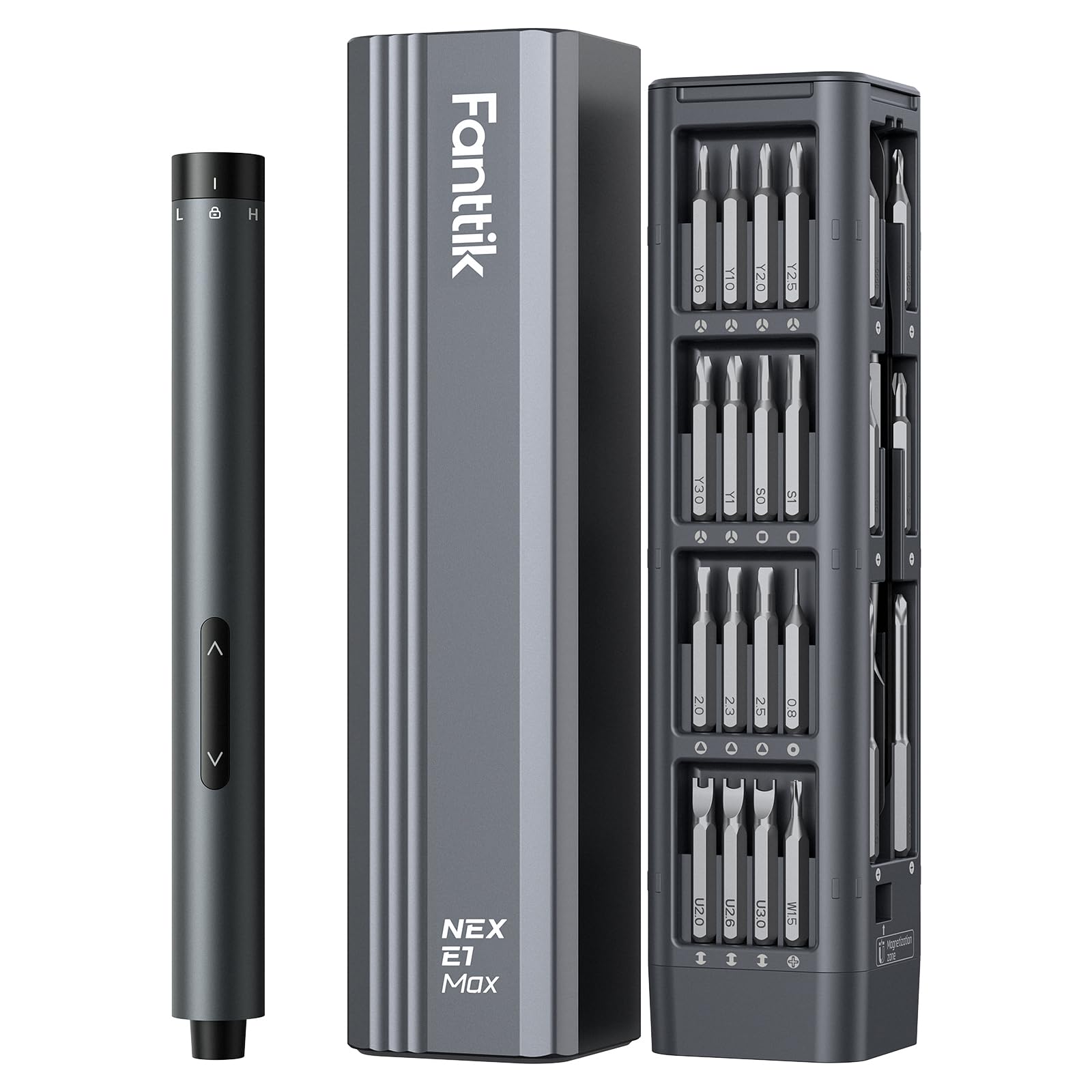 Fanttik E1 Max Electric Screwdriver, Mini Precision Screwdriver Set, 50 Magnetic Bits, Magnetic Storage, 5/32‘’Hex, Repair Tool Kit for Electronics Phone Camera Laptop Watch for Dad