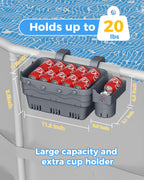 VICHTOP 2026 Upgrade 2 Sets Poolside Storage Basket, Above Ground Pool Accessories, Swimming Pool Storage Basket with Cup Holder, Mesh Bag and Support Bar to Organize Towel Pool Toy