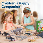 10PCS 5-8" Realistic Shark Figurines Toy for Toddlers 3-5 5-7, Large Ocean Animal Bath Toys for Kids Ages 4-8, Sharks Cake Toppers, Easter Eggs, Birthday Party Favors & Gifts for Boys & Girls