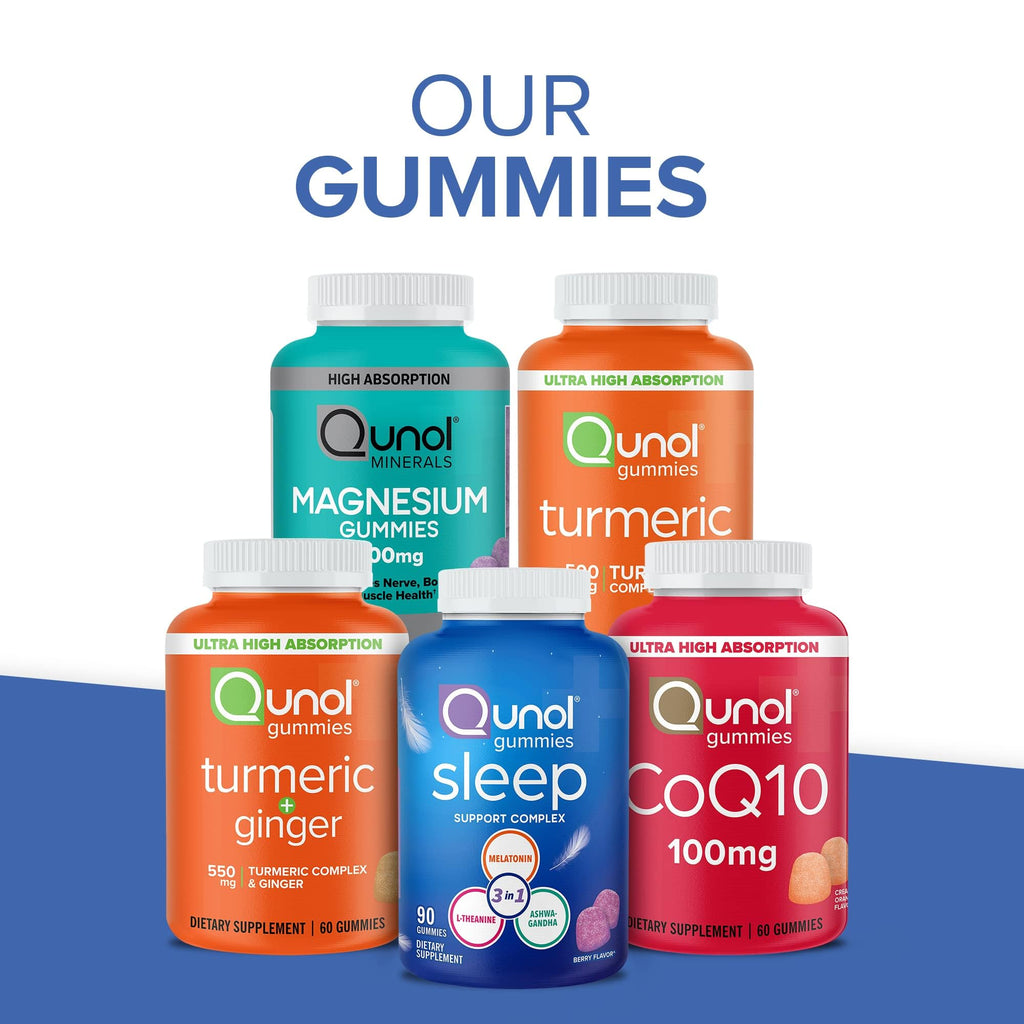 Qunol Turmeric and Ginger Gummies - Joint Support Supplement with Ultra High Absorption, 90 Count Vegan and Gluten Free Gummies